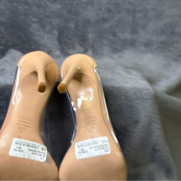 Schutz Cendi Pumps Size 6.5B Stilleto Pointed Toe Clear Vinyl and Patent Leather - Picture 9 of 13